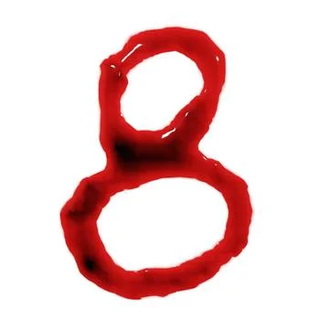 Isolated on white 3d render of blood red wine liquid numbers isolated on w... Stock Photos