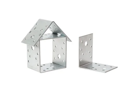 Isolated on white background the mounting bracket construction Stock Photos