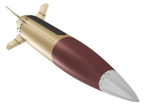 Isolated on white background render of 3d model of Lockheed Martin MGM-140 Stock Illustration