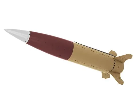 Isolated on white background render of 3d model of Lockheed Martin MGM-140 Stock Illustration