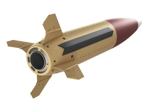 Isolated on white background render of 3d model of Lockheed Martin MGM-140 Stock Illustration