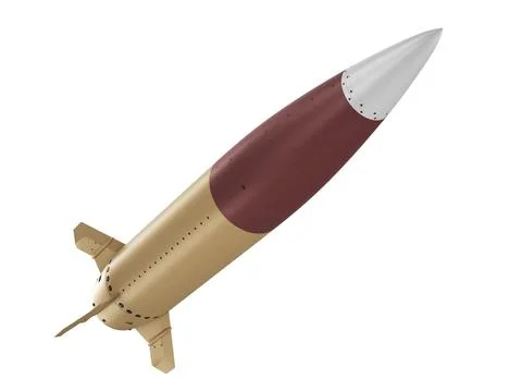 Isolated on white background render of 3d model of Lockheed Martin MGM-140 Stock Illustration
