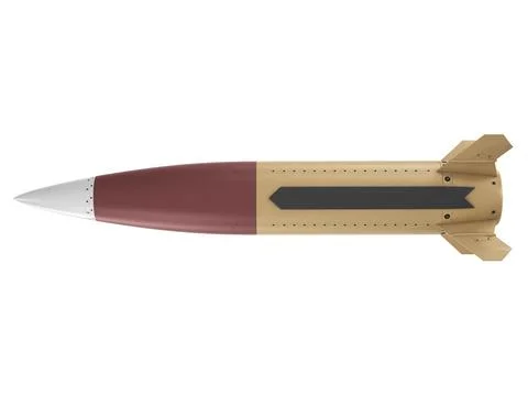Isolated on white background render of 3d model of Lockheed Martin MGM-140 Stock Illustration