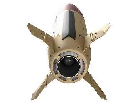 Isolated on white background render of 3d model of Lockheed Martin MGM-140 Stock Illustration