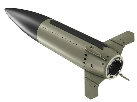 Isolated on white background render of 3d model of Lockheed Martin MGM-140 Stock Illustration