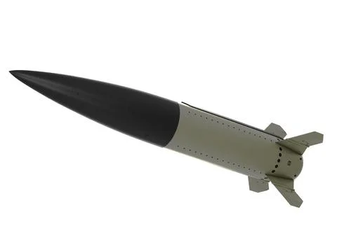 Isolated on white background render of 3d model of Lockheed Martin MGM-140 Stock Illustration