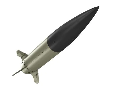 Isolated on white background render of 3d model of Lockheed Martin MGM-140 Stock Illustration