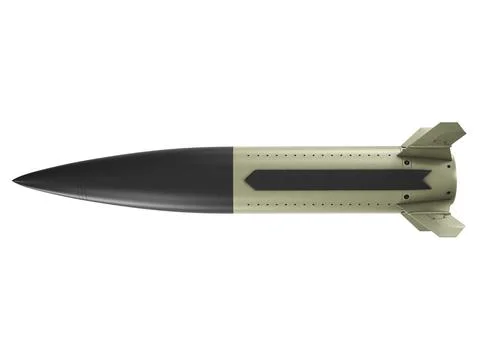 Isolated on white background render of 3d model of Lockheed Martin MGM-140 Stock Illustration