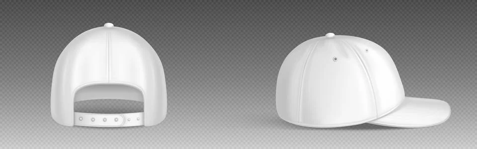 Isolated white blank baseball cap mockup template Stock Illustration