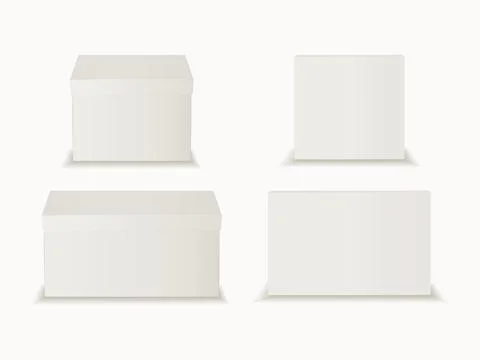 Isolated White Box Mockup EPS Vector EPS Vector Stock Illustration