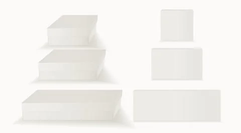 Isolated White Box Mockup EPS Vector EPS Vector Stock Illustration
