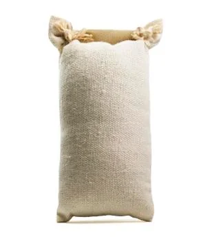 Isolated white burlap sack Stock Photos