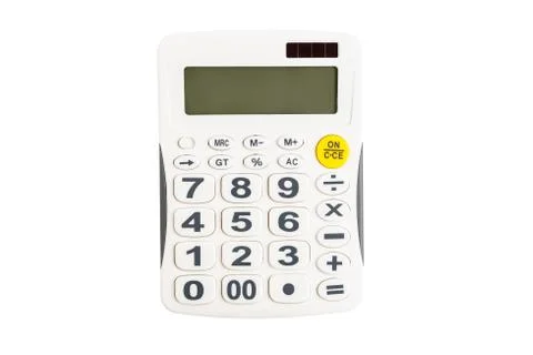 Isolated white calculator object Stock Photos