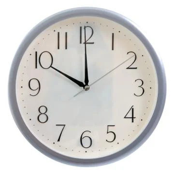 Isolated white clock at 10pm Stock Photos