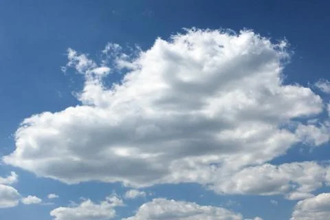 Isolated white cloud on blue sky. Beautiful blue sky with clouds background.  Stock Photos