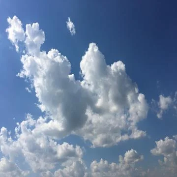 Isolated white cloud on blue sky. Beautiful blue sky with clouds background.  스톡 사진