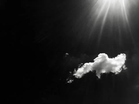 Isolated white clouds on black sky. Set of isolated clouds over black backgro Stock Photos