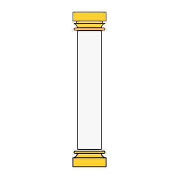 Isolated white column building icon Vector Illustrazione stock