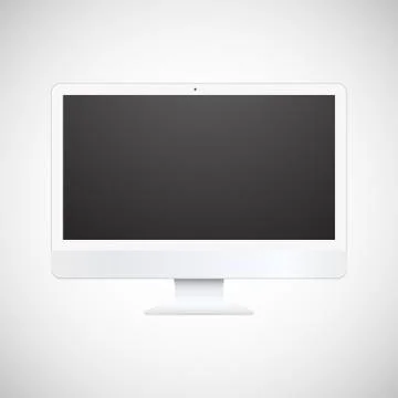 Isolated white computer display Stock Illustration