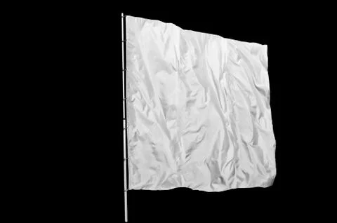 Isolated White flag Stock Photos