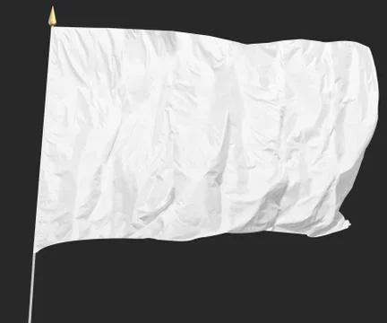 Isolated White flag Stock Photos