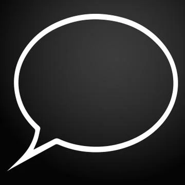 Isolated white icon for rectangular speech bubbles - talk, dialog, chat, opin Stock Illustration