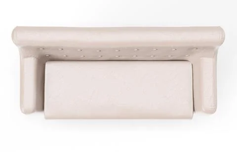 Isolated White Leather Sofa on White Background. Stock Illustration