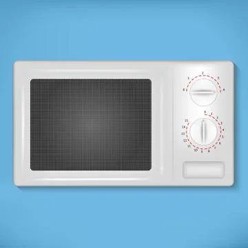 Isolated white microwave Stock Illustration