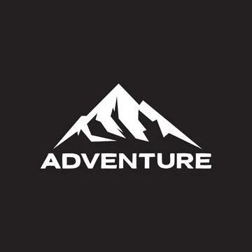 Isolated white mountain with black background logo design vector graphic sy.. Stock Illustration