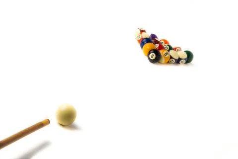 Isolated in white pool balls Stock Photos