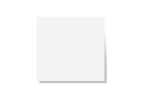 Isolated white square sticky post note with soft shadows on pure white Stock Illustration