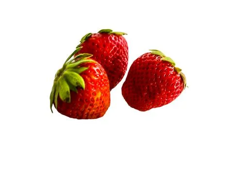 Isolated on White Strawberry Background Stock Photos