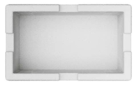 Isolated White Styrofoam 3D Rendered Box with Clipping Path Stock Illustration