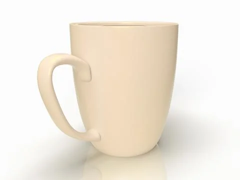 Isolated White Tea Mug, Modern Coffee Cup on White background, 3D Illustration. Stock Illustration