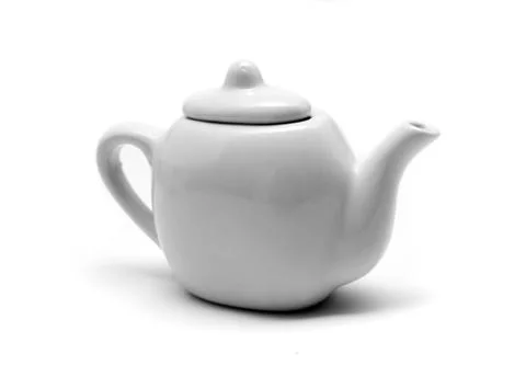 Isolated white teapot Stock Photos