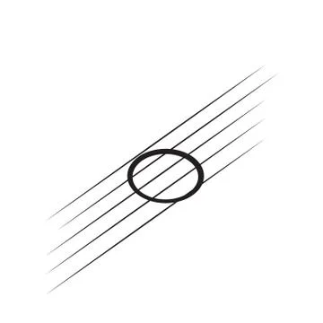 Isolated whole note on a pentagram Stock Illustration