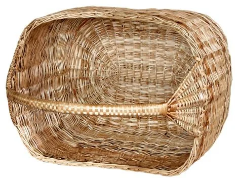 Isolated wicker basket Stock Photos