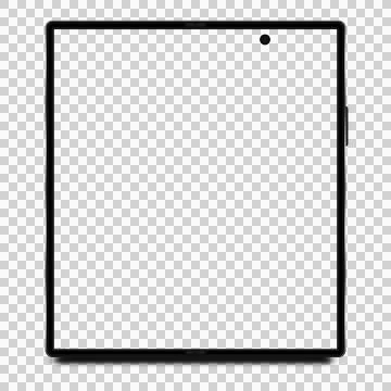 Isolated wide folding smartphone screen mockup Illustrazione stock