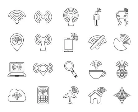 Isolated wifi icon set vector design Illustrazione stock
