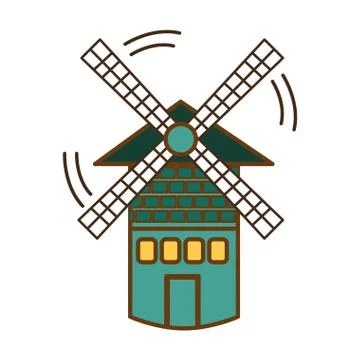 Isolated windmill tower イラスト素材