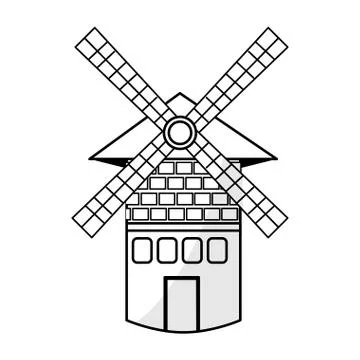 Isolated windmill tower イラスト素材