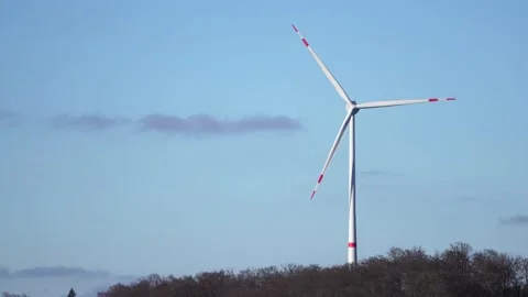 Isolated windmill, wind energy generator, landscape format, 4k Stock Footage 169051138