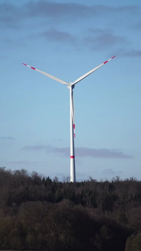 Isolated windmill, wind energy generator, vertical format, 4k Stock Footage 169056513