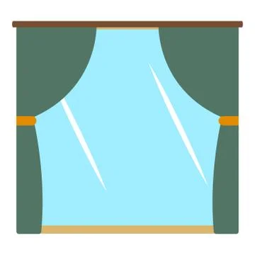 Isolated window with curtains Stock Illustration