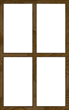 Isolated window frame 4w contour 2l Stock Illustration