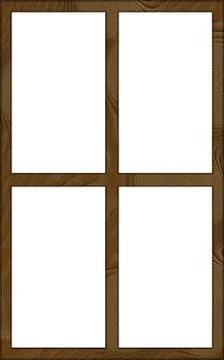 Isolated window frame 4w contour Stock Illustration
