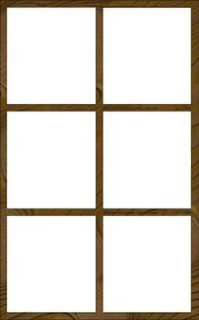 Isolated window frame 6n contour Stock Illustration