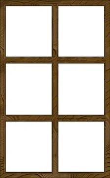Isolated window frame 6w contour 2l Stock Illustration