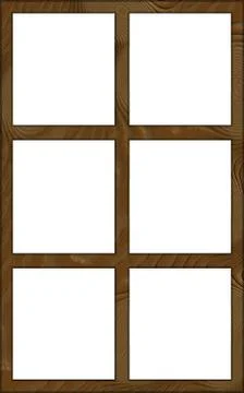 Isolated window frame 6w contour Stock Illustration