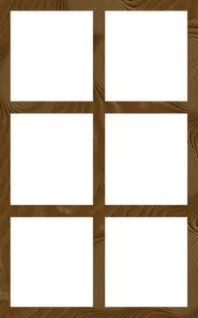 Isolated window frame 6w flat Stock Illustration